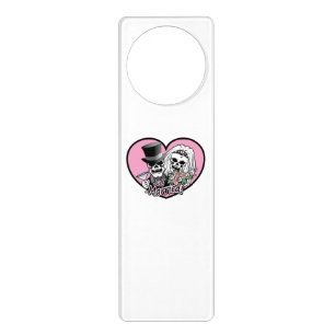 Just Married Skulls Door Hanger