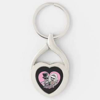 Just Married Skulls Keychain