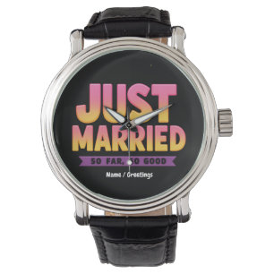 Just Married So Far So Good Funny Newlywed Couple Watch