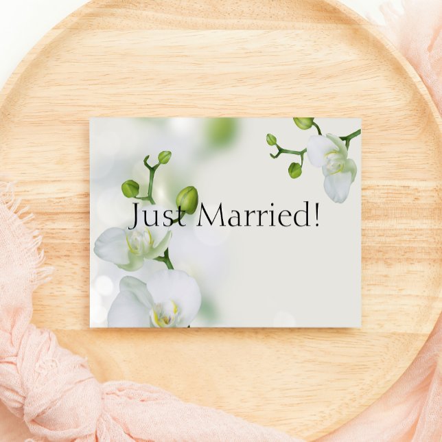 Just Married Soft Elegant Orchid Announcement (Creator Uploaded)