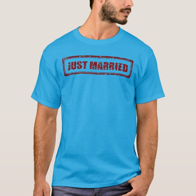 JUST MARRIED Special Customizable Couples T-Shirt (Front)