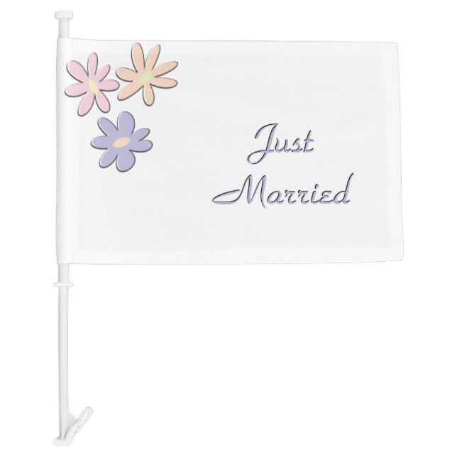 Just Married Spring Car Flag (Front)