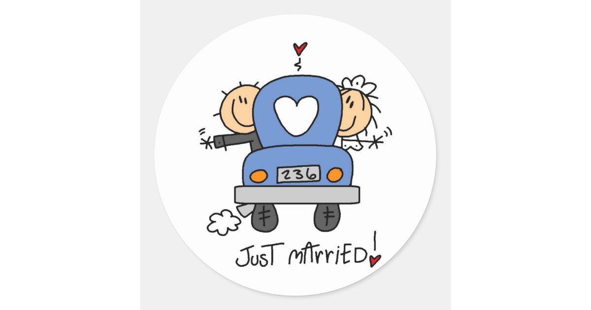 Stickers Just Married eucalyptus
