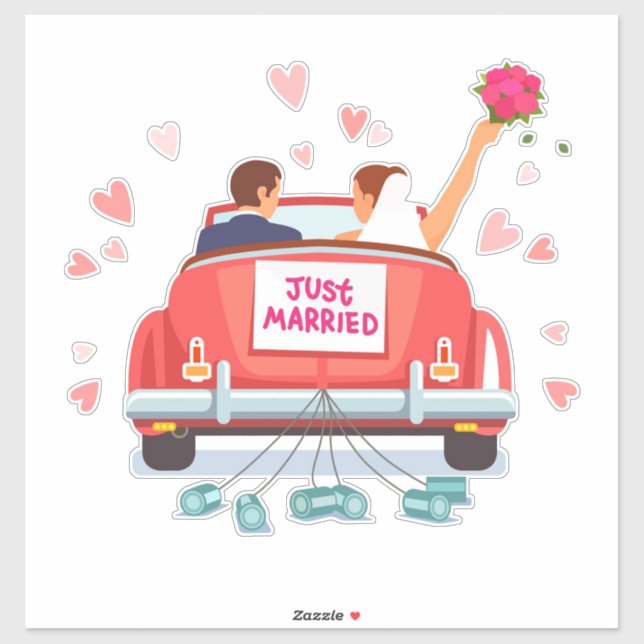 Just Married  Sticker (Sheet)
