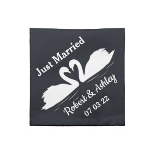Just Married Swans Cloth Napkin