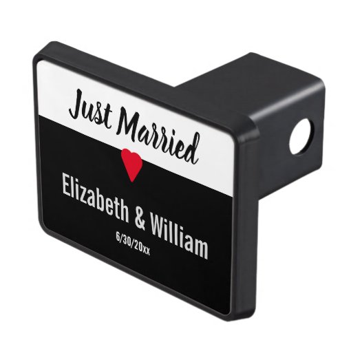 Just Married Template Hitch Cover Zazzle