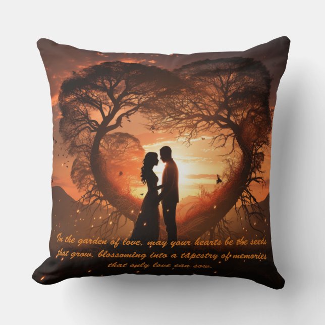 Just Married Throw Pillow (Front)