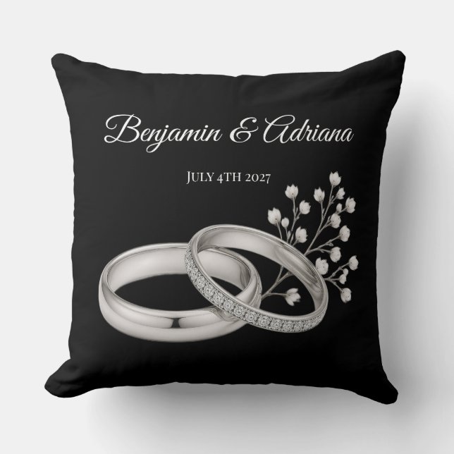 Just Married  Throw Pillow (Front)