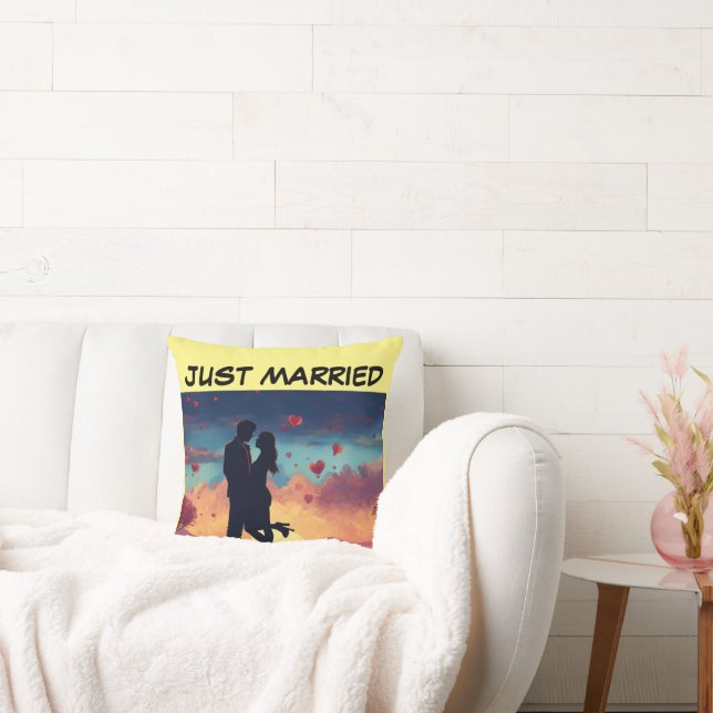 JUST MARRIED THROW PILLOW (Couch)