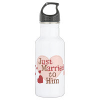 Just Married to Him Water Bottle