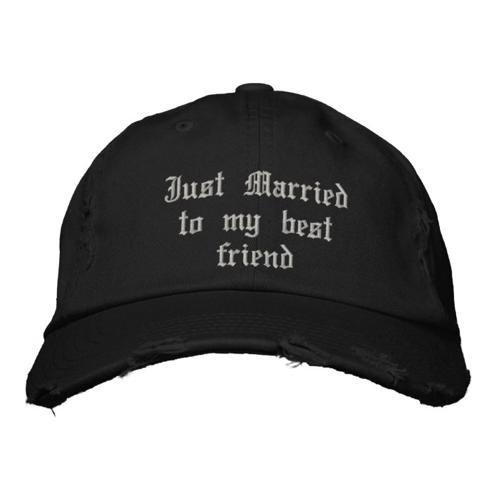 Just Married to my best friend gothic wedding hat Baseball Cap