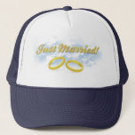 Just Married, Two Gold Bands/Clouds Trucker Hat