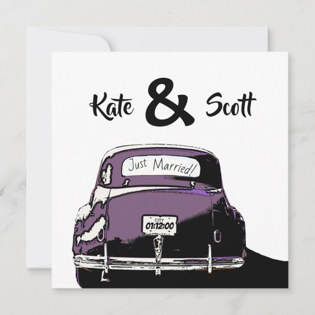 Just Married, Vintage Car add details  (Front)