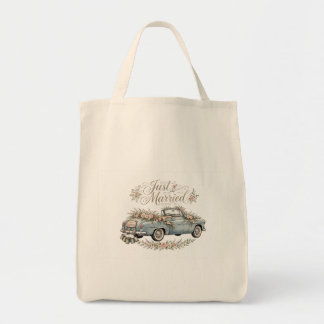 Just Married Vintage Car Tote Bag