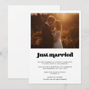 Just married Vintage retro script announcement