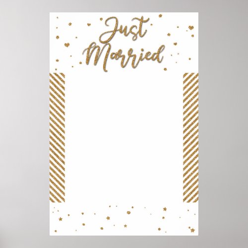 Just married weddign frame props photo Booth  Poster