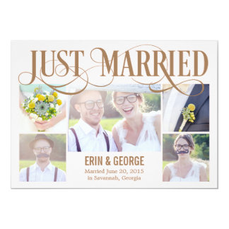 Just Married Wedding Announcement - Pink