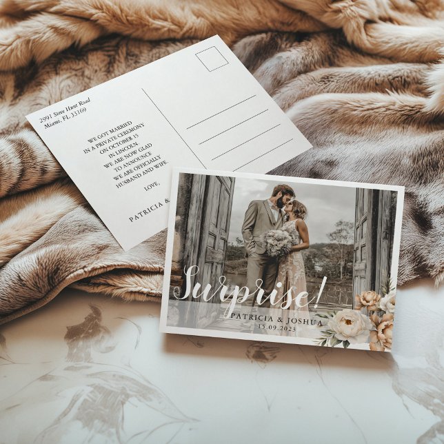 Just Married Wedding Announcement Postcard (Creator Uploaded)