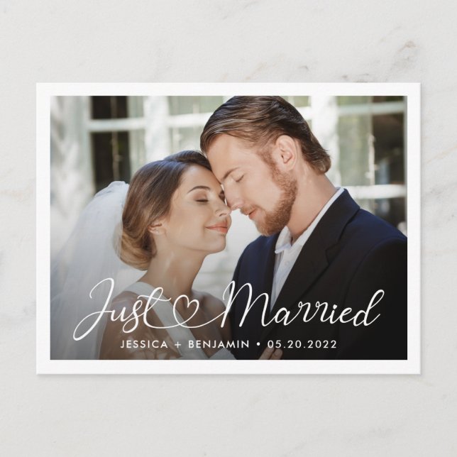 Just Married | Wedding Announcement Postcard (Front)