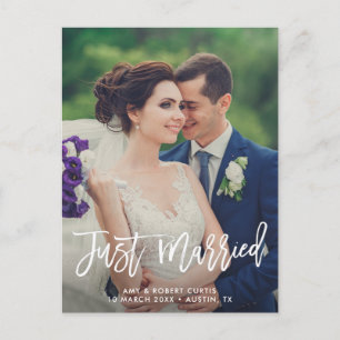 Just Married wedding Announcement Postcard