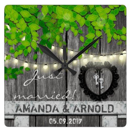 Just Married Wedding Announcement Wall Clock