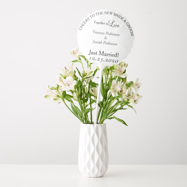 Just Married Wedding Balloon (Vase)