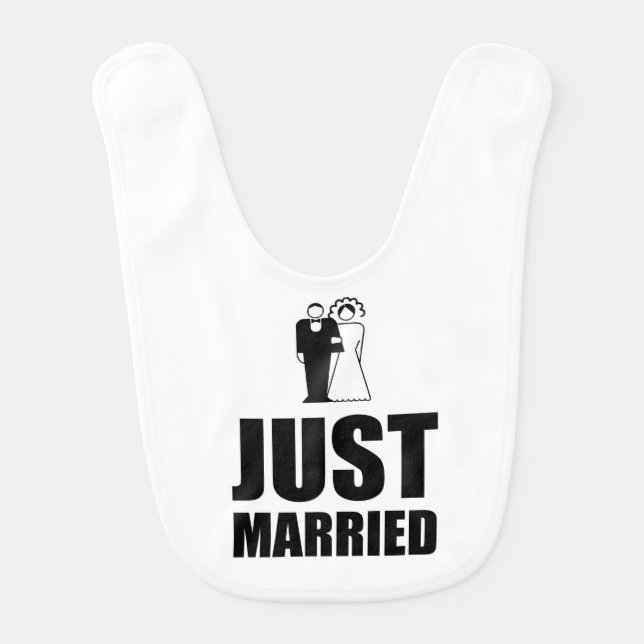 Just Married Wedding Bride Groom Baby Bib (Front)