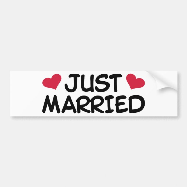 Just Married Wedding Bumper Sticker (Front)