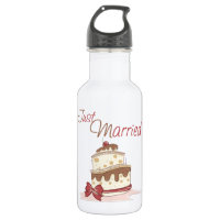 Just Married Wedding Cake Water Bottle