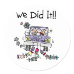 Just Married Wedding Car Classic Round Sticker