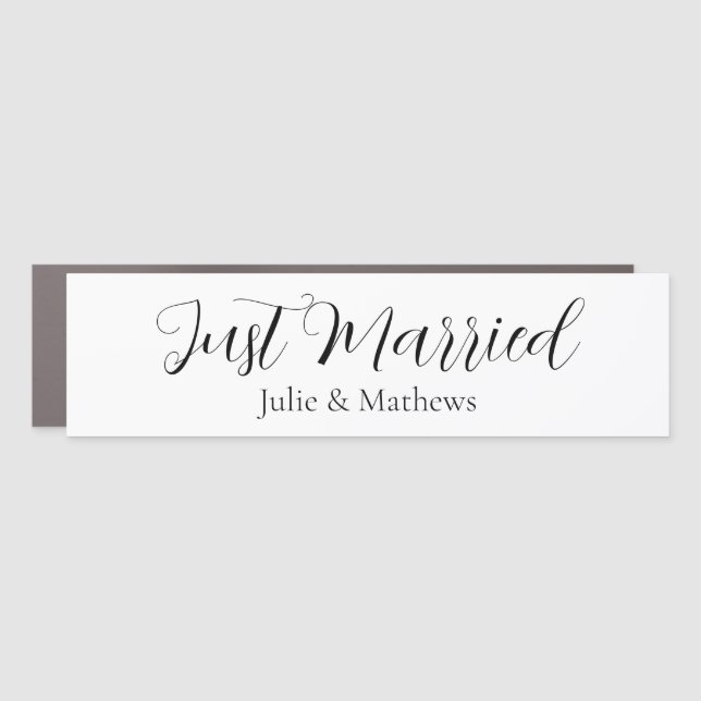 Just Married Wedding Car Magnet (Front)