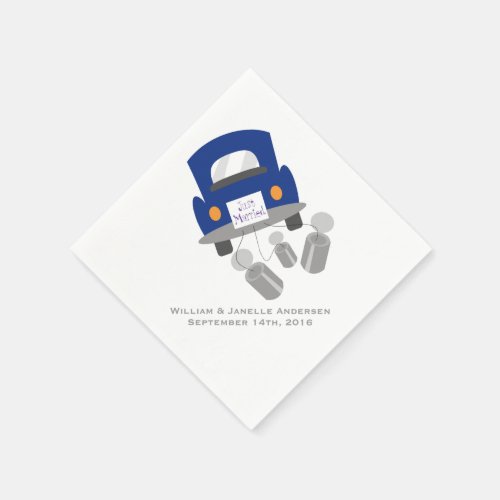 Just Married Wedding Car Paper  Napkins