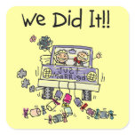 Just Married Wedding Car Square Sticker
