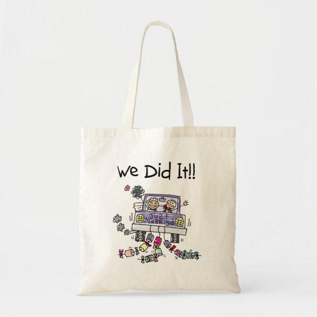 Just Married Wedding Car Tote Bag (Front)
