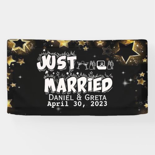 Just married wedding car wind banner