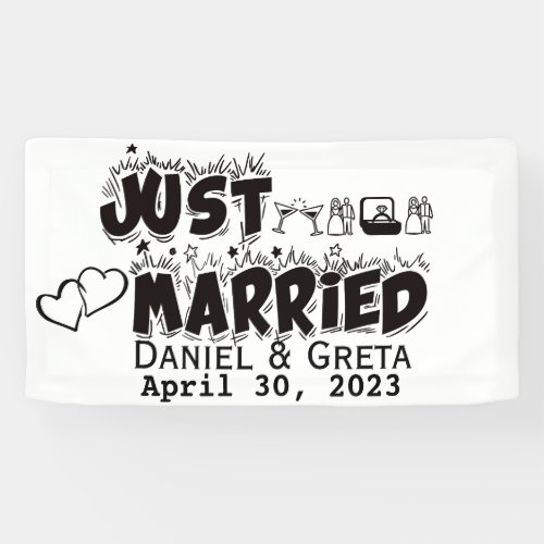 Just married wedding car wind banner