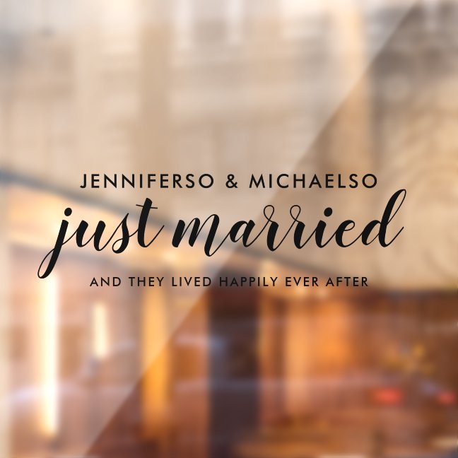 Just Married Wedding Car Window Cling