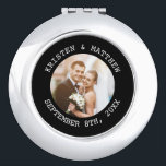 Just Married Wedding Couple Compact Mirror<br><div class="desc">Beautiful personalized photo design.</div>