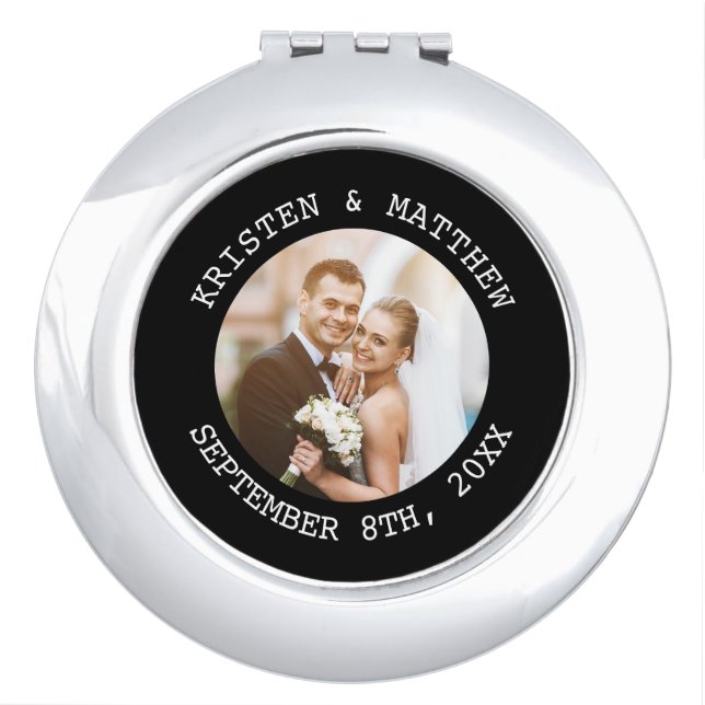 Just Married Wedding Couple Compact Mirror (Front)