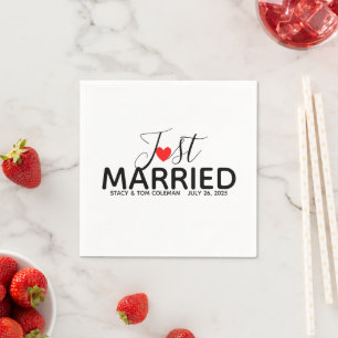 Just Married Wedding Custom Napkins