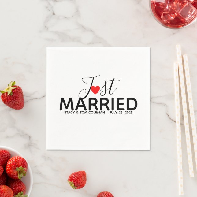 Just Married Wedding Custom  Napkins (Insitu)