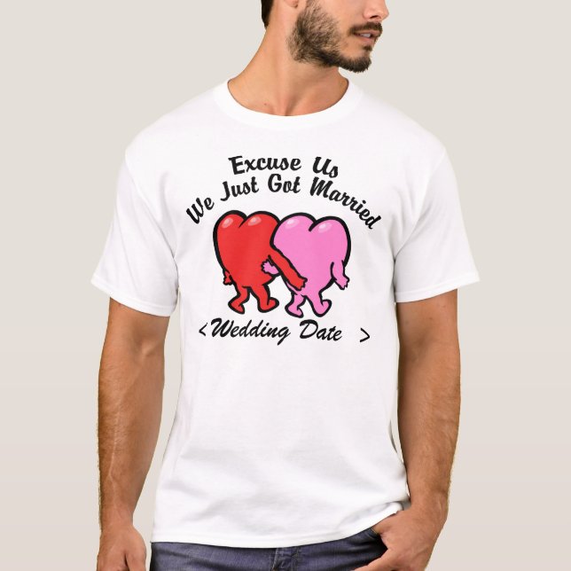 Just Married (Wedding Date) T-Shirt (Front)