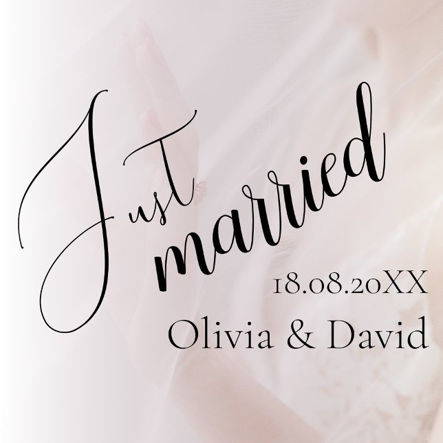Just Married | Wedding Elegant Customized  Window Cling (Creator Uploaded)