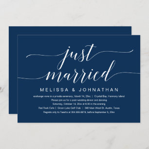 Just Married, Wedding Elopement Party Celebration Invitation