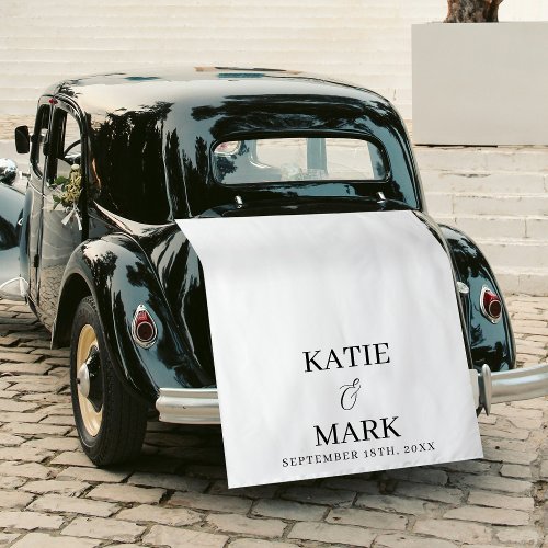 Just Married Wedding Fabric Car Banner Sign