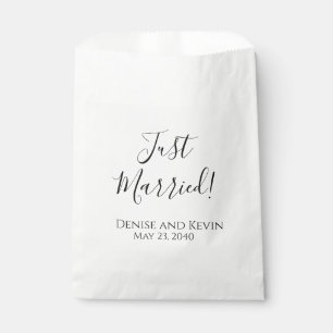 Just Married Wedding Favor Cake Bag
