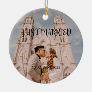 Just Married Wedding Favor Ornament Gift Photo