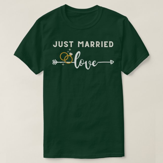 Just Married Wedding Gift Newlywed Bride And Groom T-Shirt (Design Front)