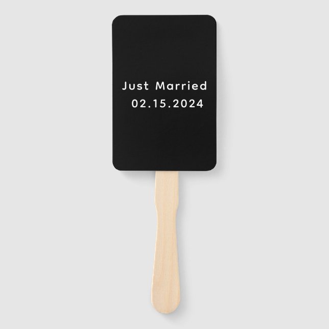 Just Married Wedding  Hand Fan (Front)