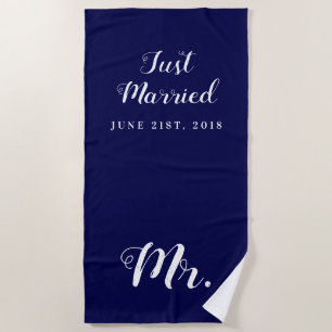 Just Married   Wedding Honeymoon Beach Towel